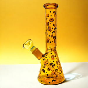 12" 5mm Color Tube 'Cheesy Delights' Decal Art Beaker Water Pipe - [BB993]